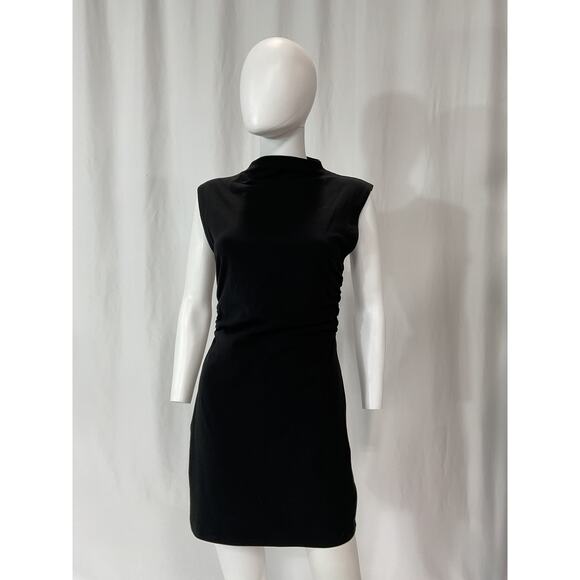 Reformation 'Alden' Black Mock Neck Knit Dress Size M - Picture 2 of 5